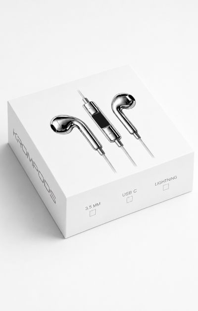 Krompods Wired Buds : Chrome Series