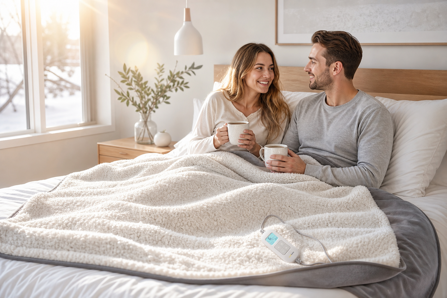 Fleece & Sherpa Heated Throw