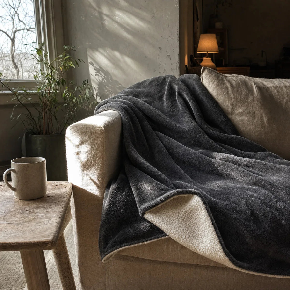 Signature Heated Throw, in situ
